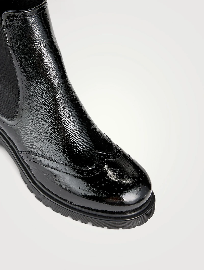 Haley Patent Leather Chelsea Boots