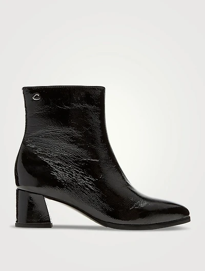 Ann Patent Leather Ankle Boots