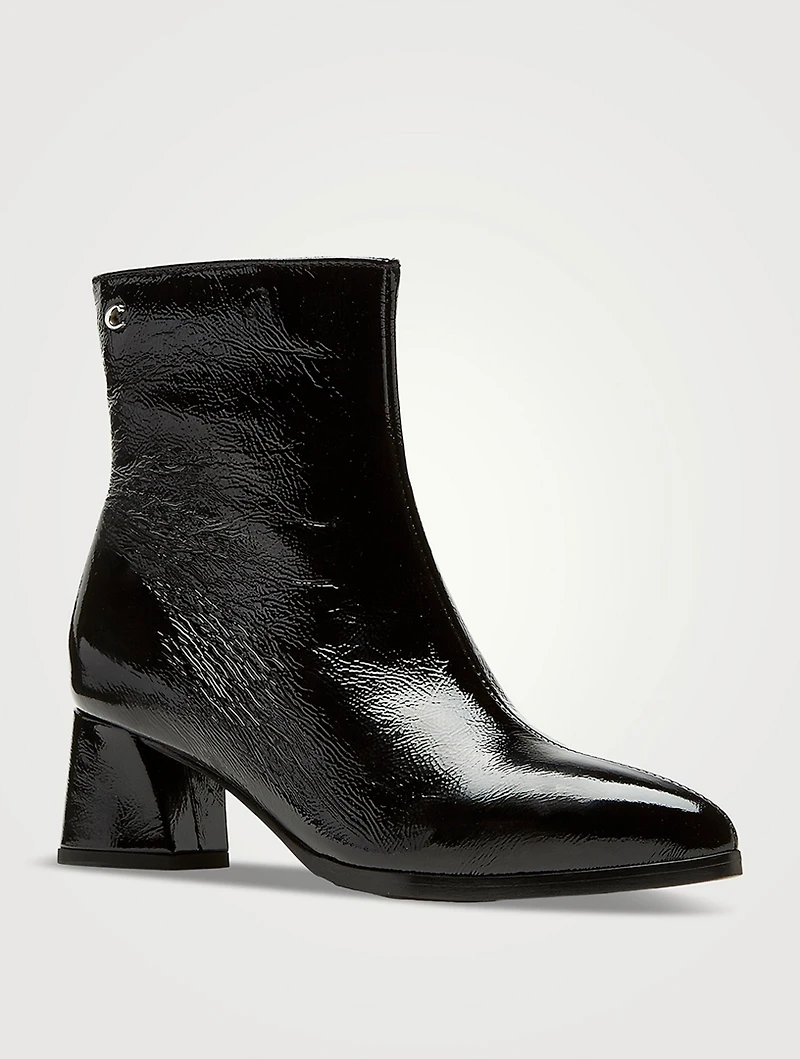 Ann Patent Leather Ankle Boots