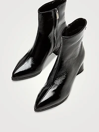 Ann Patent Leather Ankle Boots
