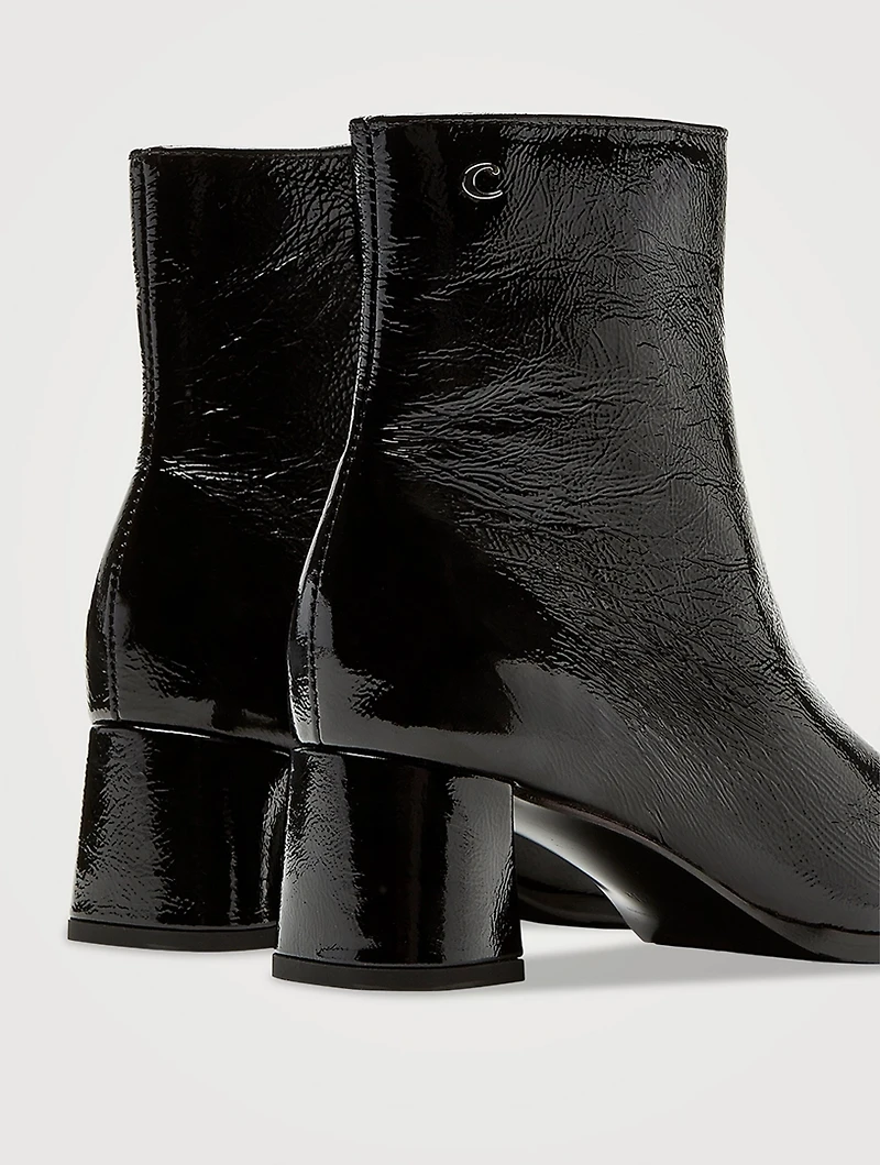Ann Patent Leather Ankle Boots