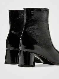 Ann Patent Leather Ankle Boots