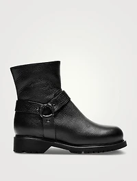 Hyatt Shearling-Lined Leather Moto Boots