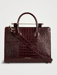 The Midi Strathberry Croc-Embossed Leather Tote Bag