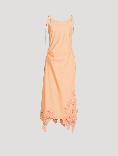 Lace-Trimmed Cotton Dress