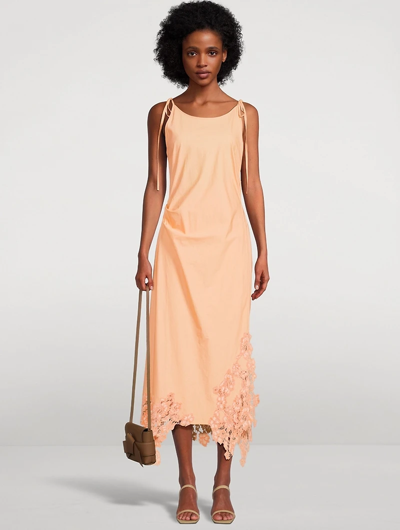 Lace-Trimmed Cotton Dress