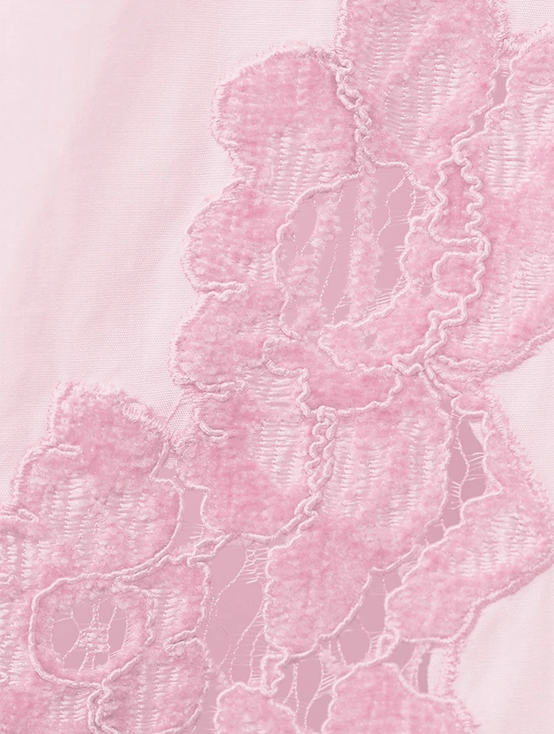 Lace-Trimmed Cotton Dress