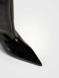 The Wedge-Heel Leather Knee-High Boots
