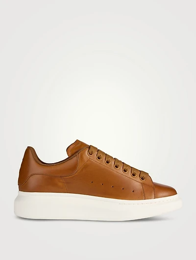 Skull Logo Oversized Leather Sneakers