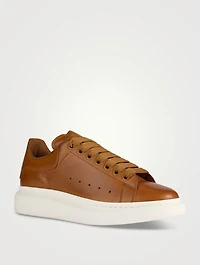 Skull Logo Oversized Leather Sneakers