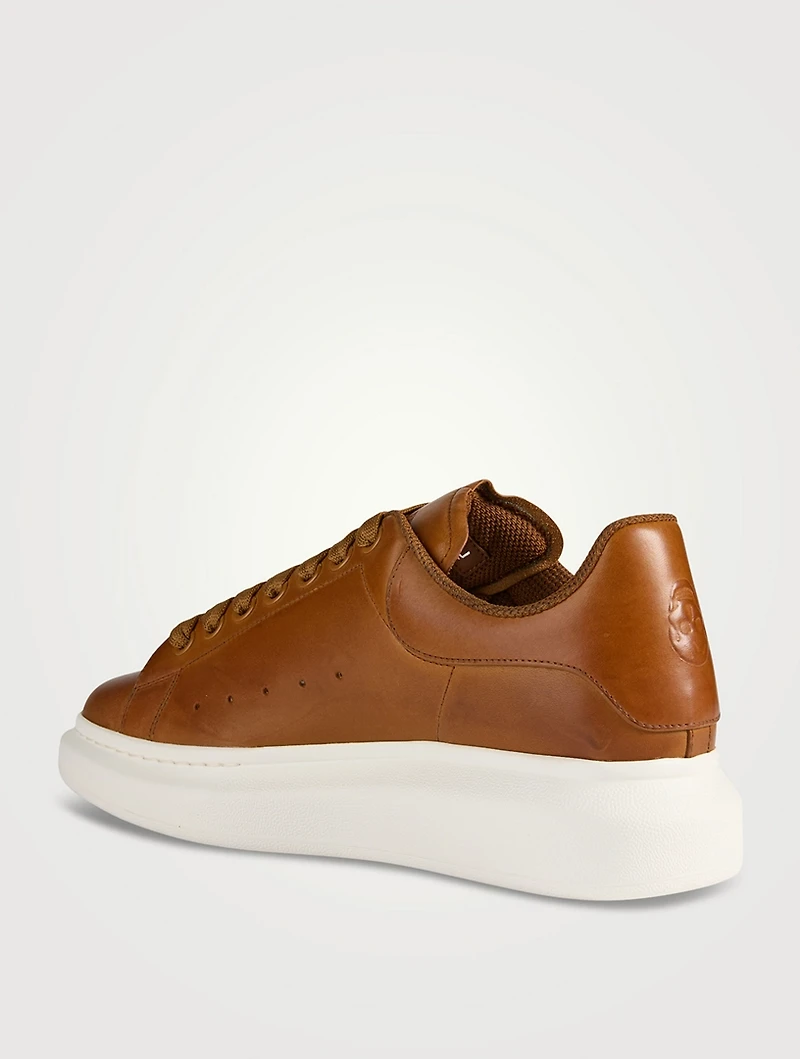 Skull Logo Oversized Leather Sneakers