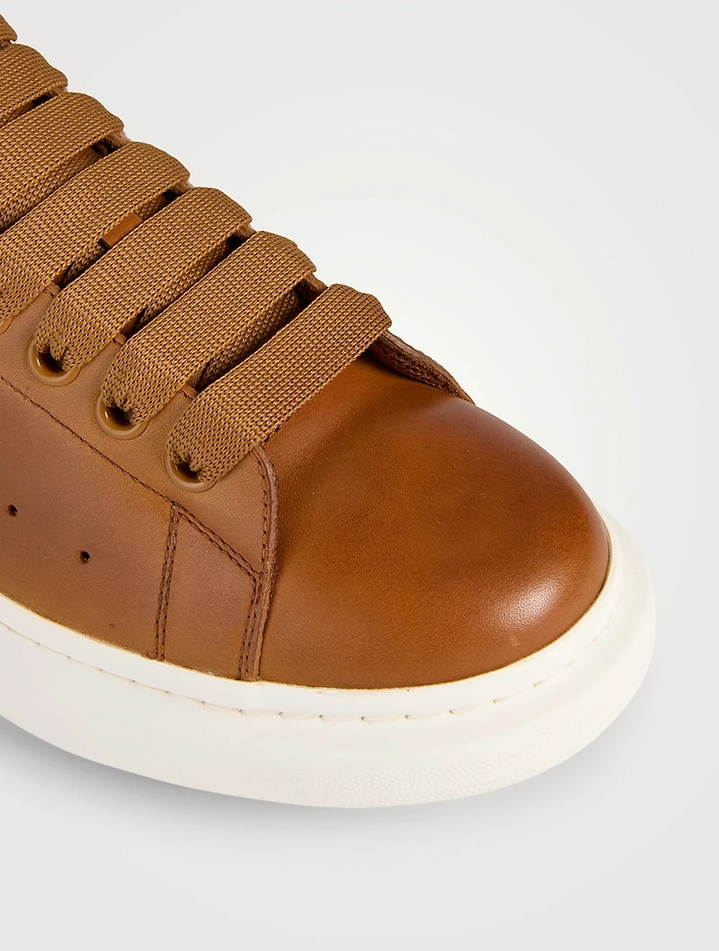 Skull Logo Oversized Leather Sneakers