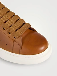 Skull Logo Oversized Leather Sneakers