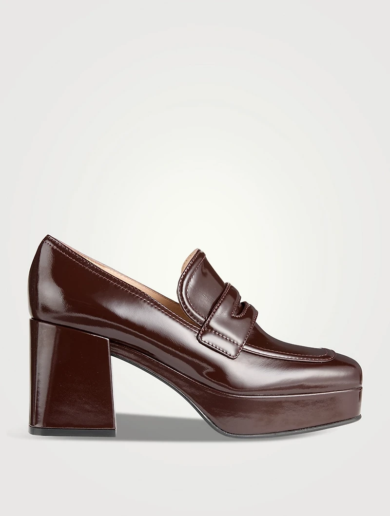 Rouen Leather Platform Penny Loafers