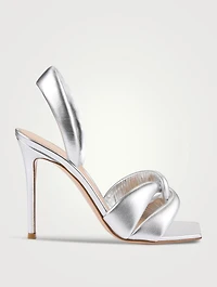 Metallic Leather Slingback Sandals