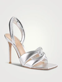 Metallic Leather Slingback Sandals