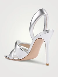 Metallic Leather Slingback Sandals