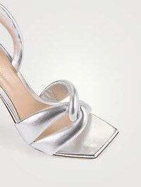 Metallic Leather Slingback Sandals