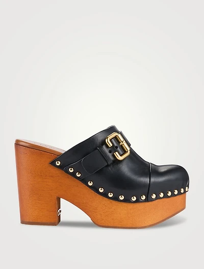 Jeannette Leather Clog Mules
