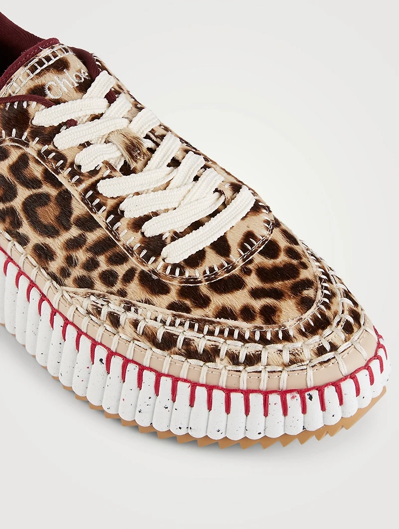Nama Pony Hair Sneakers Leopard Print