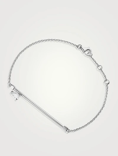 Serti Sur Vide 18K White Gold Chain Bracelet With Diamond