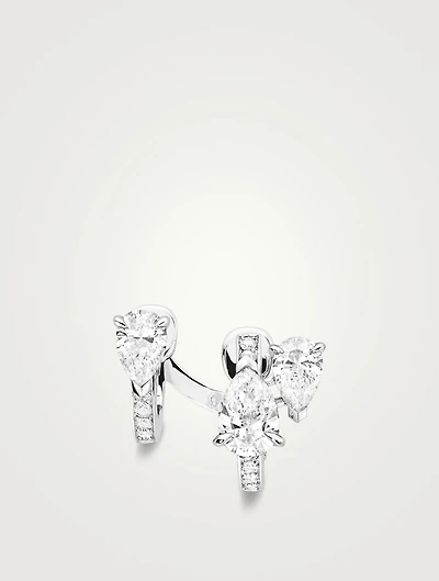 Serti Sur Vide 18K White Gold Right Earring With Diamonds