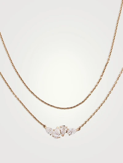 Serti Sur Vide Rose Gold Layered Necklace With Diamonds