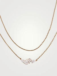 Serti Sur Vide Rose Gold Layered Necklace With Diamonds