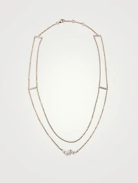 Serti Sur Vide Rose Gold Layered Necklace With Diamonds