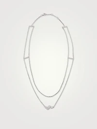 Serti Sur Vide White Gold Layered Necklace With Diamonds