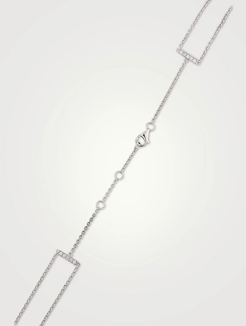 Serti Sur Vide White Gold Layered Necklace With Diamonds