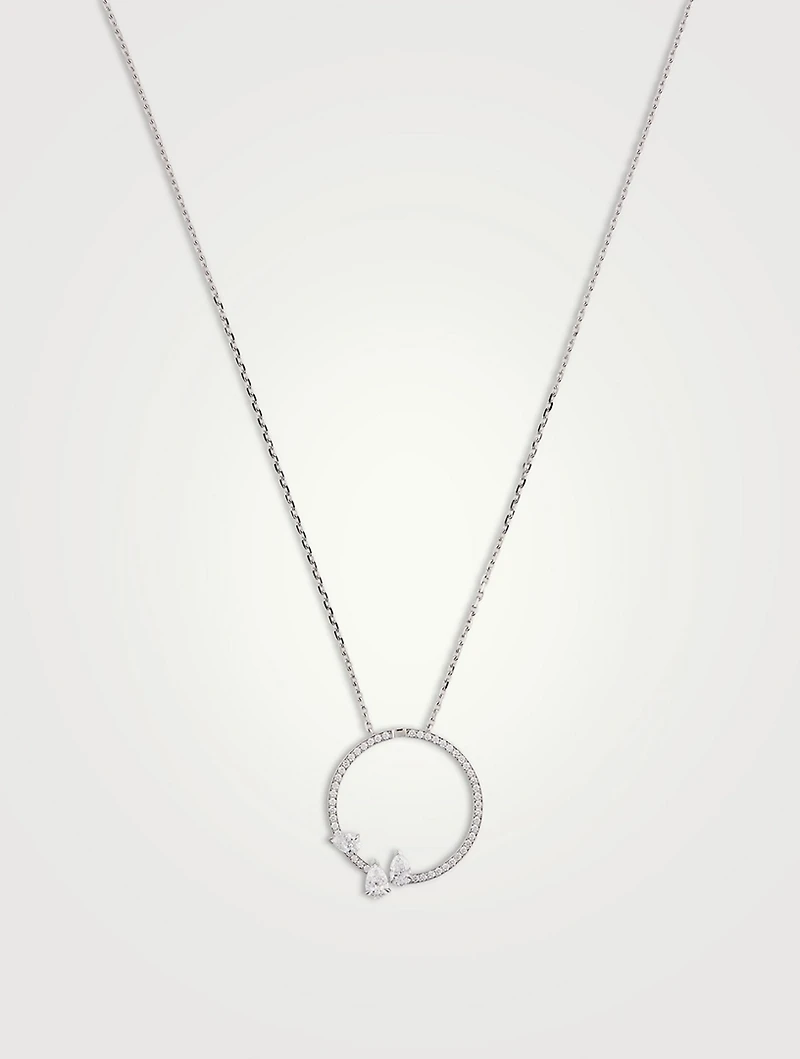 Serti Sur Vide White Gold Pendant Necklace With Diamonds