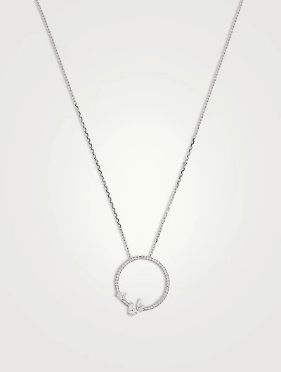 Serti Sur Vide White Gold Pendant Necklace With Diamonds