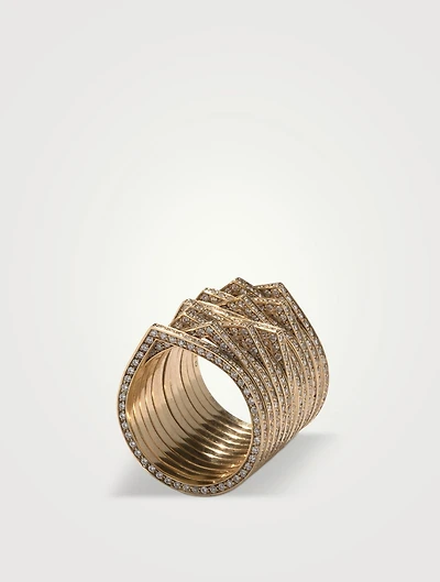 Antifer 18K Rose Gold 12-Row Ring With Diamonds