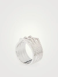 Antifer 8-Row White Gold Ring With Diamonds