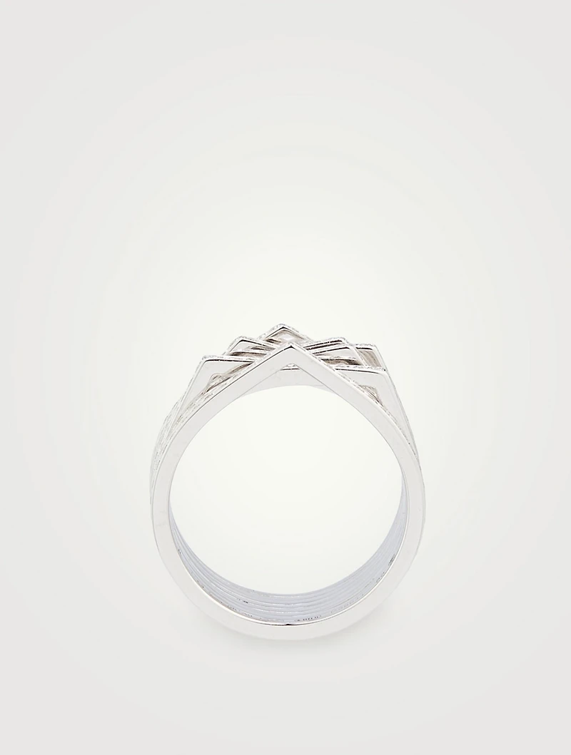 Antifer 8-Row White Gold Ring With Diamonds