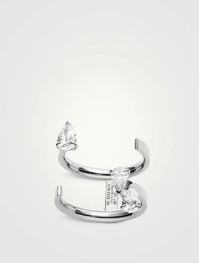 Serti Sur Vide 18K White Gold Ring With Diamonds
