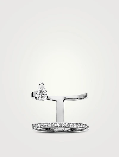 Serti Sur Vide 18K White Gold Ring With Diamonds