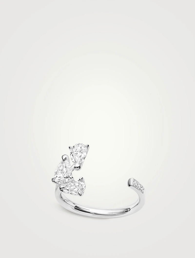 Serti Sur Vide 18K White Gold Ring With Diamonds