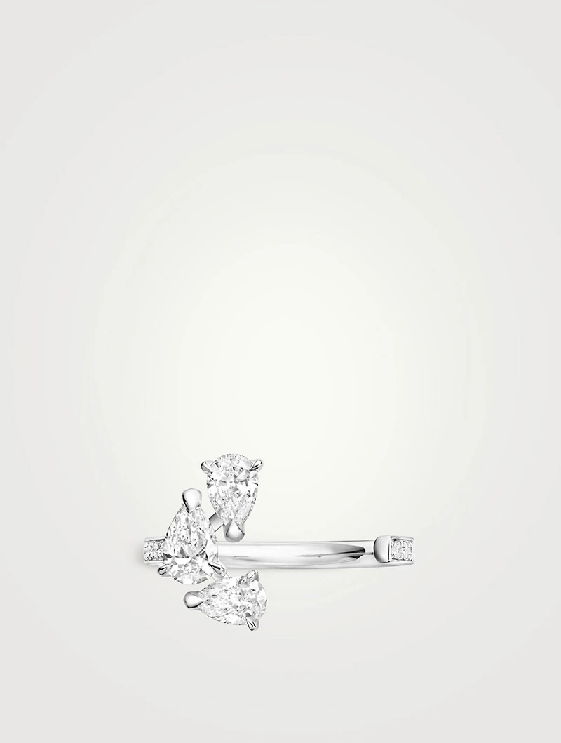 Serti Sur Vide 18K White Gold Ring With Diamonds