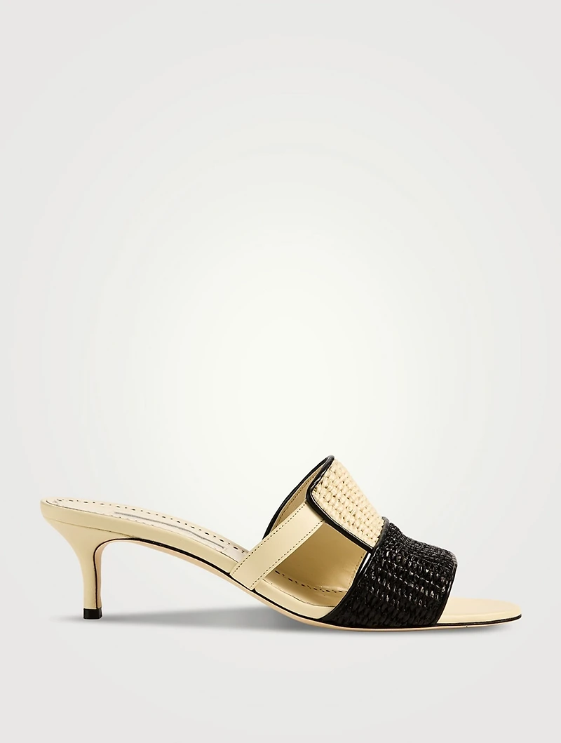 Fabiolamu Raffia And Leather Mules