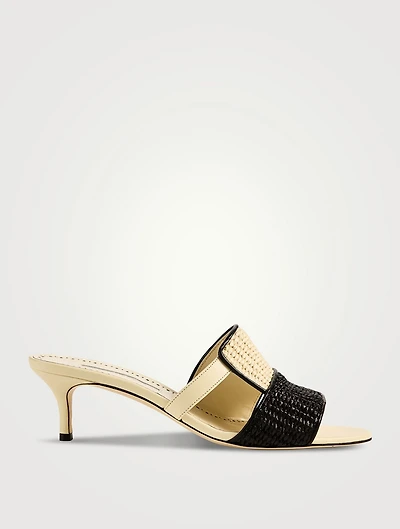 Fabiolamu Raffia And Leather Mules