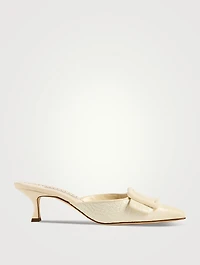 Maysalebi Croc-Embossed Leather Mules