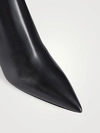 Leather Block Heel Ankle Boots