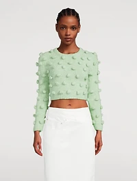 Bauble-Trimmed Cropped Sweater