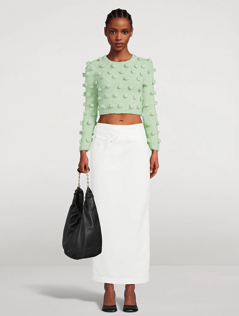 Bauble-Trimmed Cropped Sweater