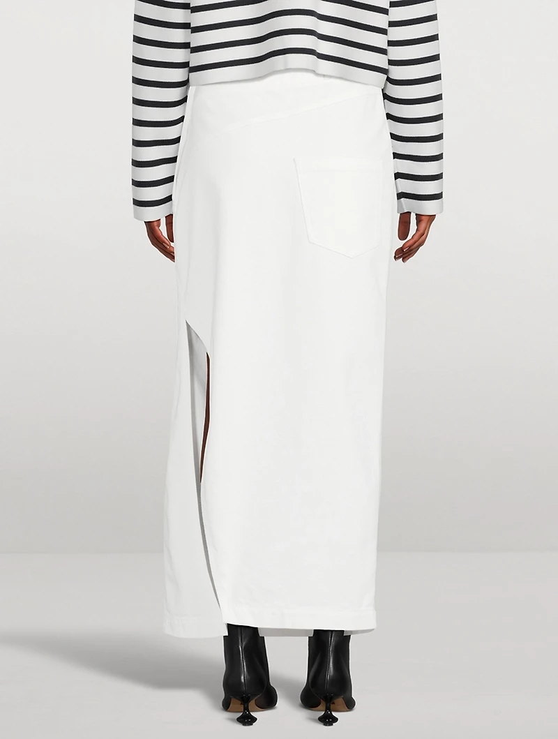 Deconstructed Denim Maxi Skirt