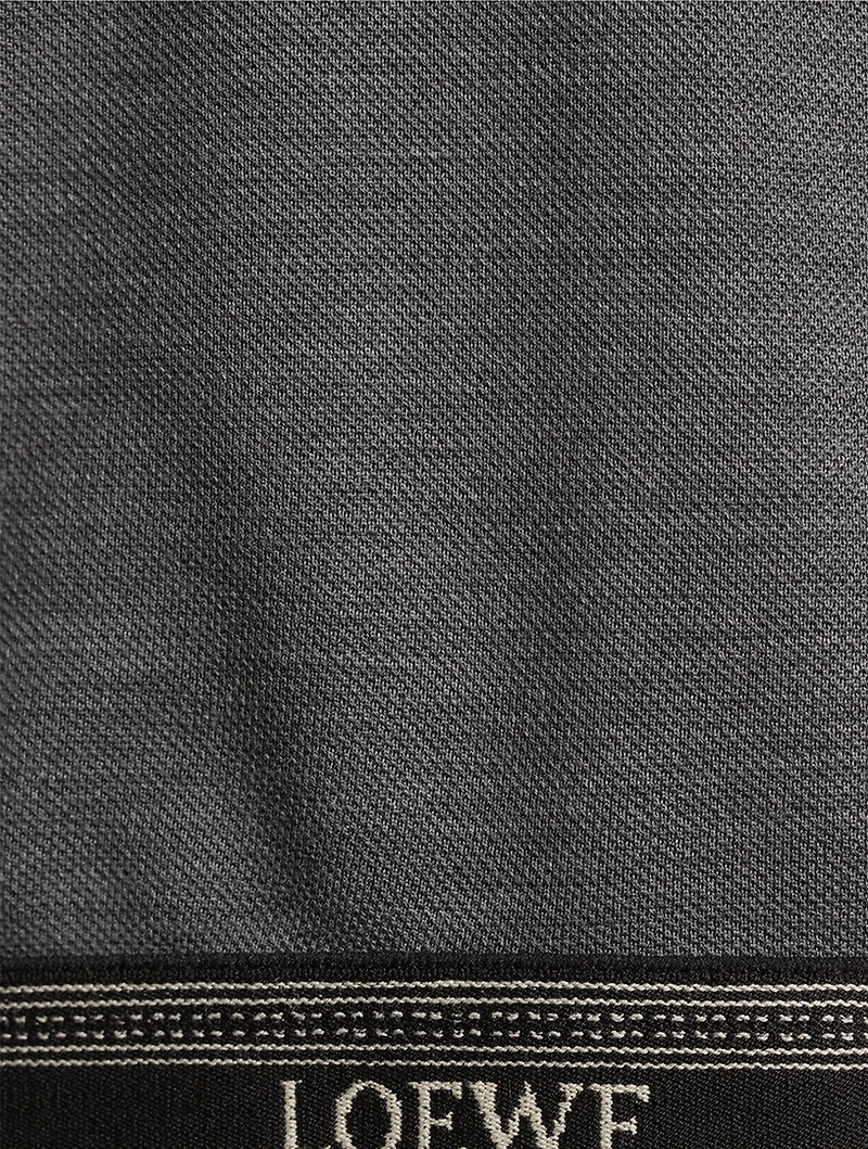 Logo-Elastic Cropped Polo Shirt