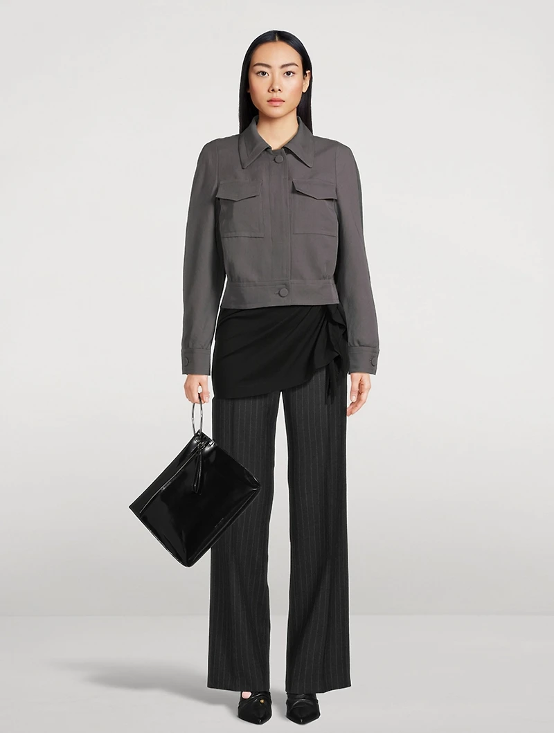 Fitted Gabardine Casual Jacket