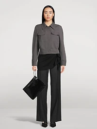 Fitted Gabardine Casual Jacket